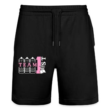Team 1st Grade Teacher - Stanley/Stella Trainer Unisex Organic Jogging Shorts - black - Front - Nik (191cm) & Marisol (170cm)