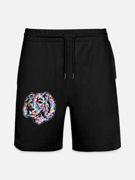Boykin Spaniel Dog Geometric - Stanley/Stella Trainer Unisex Organic Jogging Shorts - black