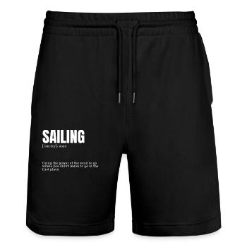 Définition de la navigation amusante - Short de jogging bio TRAINER Stanley/Stella unisexe - noir - Devant - Nik (191cm) & Marisol (170cm)