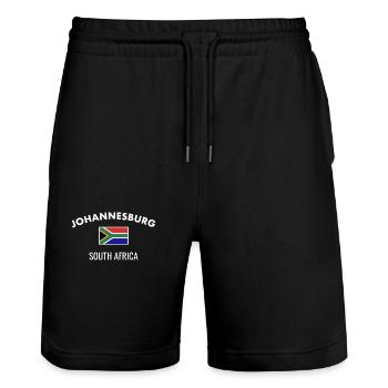 Johannesburg Afrique du Sud Drapeau sud-africain - Short de jogging bio TRAINER Stanley/Stella unisexe - noir - Devant - Nik (191cm) & Marisol (170cm)