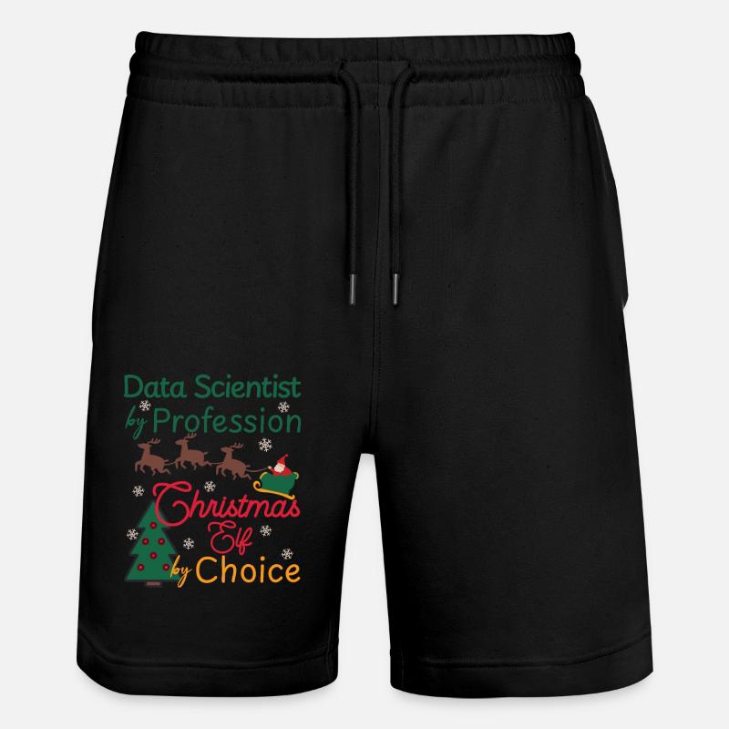 Data Scientist Christmas Xmas Elf - Stanley/Stella Trainer Unisex Organic Jogging Shorts - black