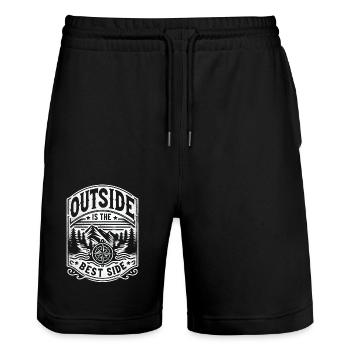 Outside Is The Best Side 8 - Stanley/Stella Unisex Bio Joggingshorts Trainer  - Schwarz - Vorne - Nik (191cm) & Marisol (170cm)