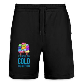 Jamais trop froid pour la crème sucrée au sorbet - Short de jogging bio TRAINER Stanley/Stella unisexe - noir - Devant - Nik (191cm) & Marisol (170cm)