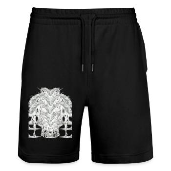 Licorne Licornes Créatures mythiques Animaux mythiques Fable - Short de jogging bio TRAINER Stanley/Stella unisexe - noir - Devant - Nik (191cm) & Marisol (170cm)