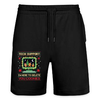 Weihnachten mit Rentier – Lustige Sprüche - Stanley/Stella Unisex Bio Joggingshorts Trainer  - Schwarz - Vorne - Nik (191cm) & Marisol (170cm)