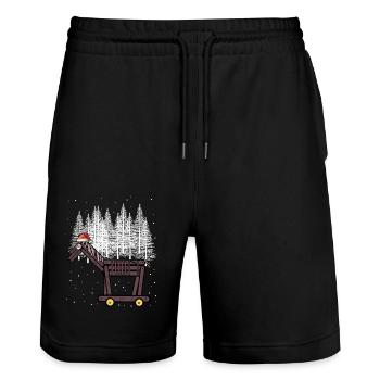 Père Noël Cheval Père Noël Enfants - Short de jogging bio TRAINER Stanley/Stella unisexe - noir - Devant - Nik (191cm) & Marisol (170cm)
