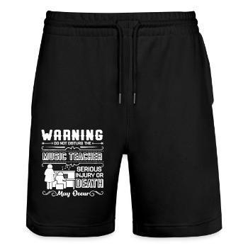 Music Teacher Don't Disturb Music Teacher - Stanley/Stella Trainer Unisex Organic Jogging Shorts - black - Front - Nik (191cm) & Marisol (170cm)