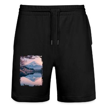 Japan - Stanley/Stella Unisex Bio Joggingshorts Trainer  - Schwarz - Vorne - Nik (191cm) & Marisol (170cm)