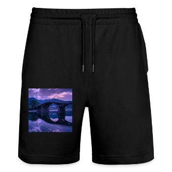 Japan - Stanley/Stella Unisex Bio Joggingshorts Trainer  - Schwarz - Vorne - Nik (191cm) & Marisol (170cm)