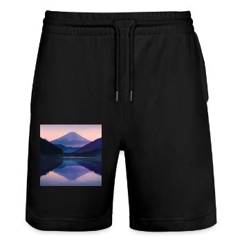 Japan - Stanley/Stella Unisex Bio Joggingshorts Trainer  - Schwarz - Vorne - Nik (191cm) & Marisol (170cm)