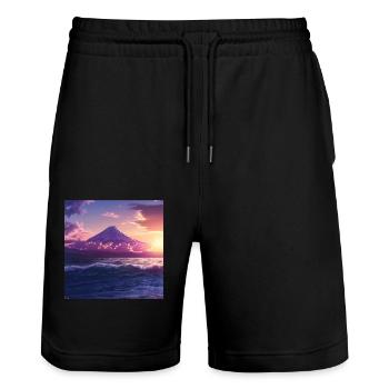 Japan - Stanley/Stella Unisex Bio Joggingshorts Trainer  - Schwarz - Vorne - Nik (191cm) & Marisol (170cm)