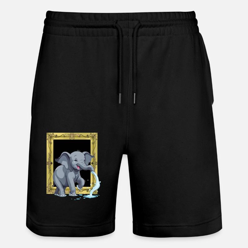 Éléphant Trompe d’éléphant - Short de jogging bio TRAINER Stanley/Stella unisexe - noir