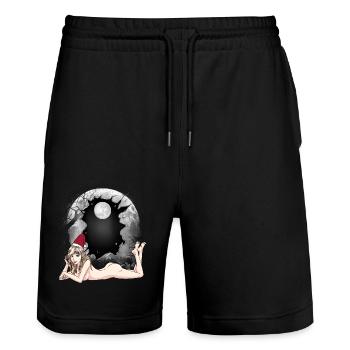 Père Noël sexy Père Noël Troll Père Noël - Short de jogging bio TRAINER Stanley/Stella unisexe - noir - Devant - Nik (191cm) & Marisol (170cm)