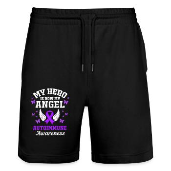 Autoimmune disease - Stanley/Stella Trainer Unisex Organic Jogging Shorts - black - Front - Nik (191cm) & Marisol (170cm)
