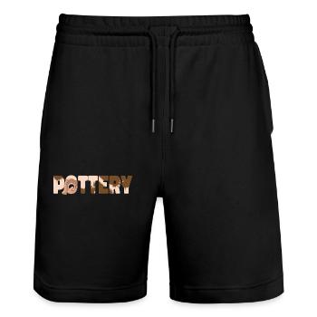 Pottery Ceramics Artist Pottery - Stanley/Stella Trainer Unisex Organic Jogging Shorts - black - Front - Nik (191cm) & Marisol (170cm)