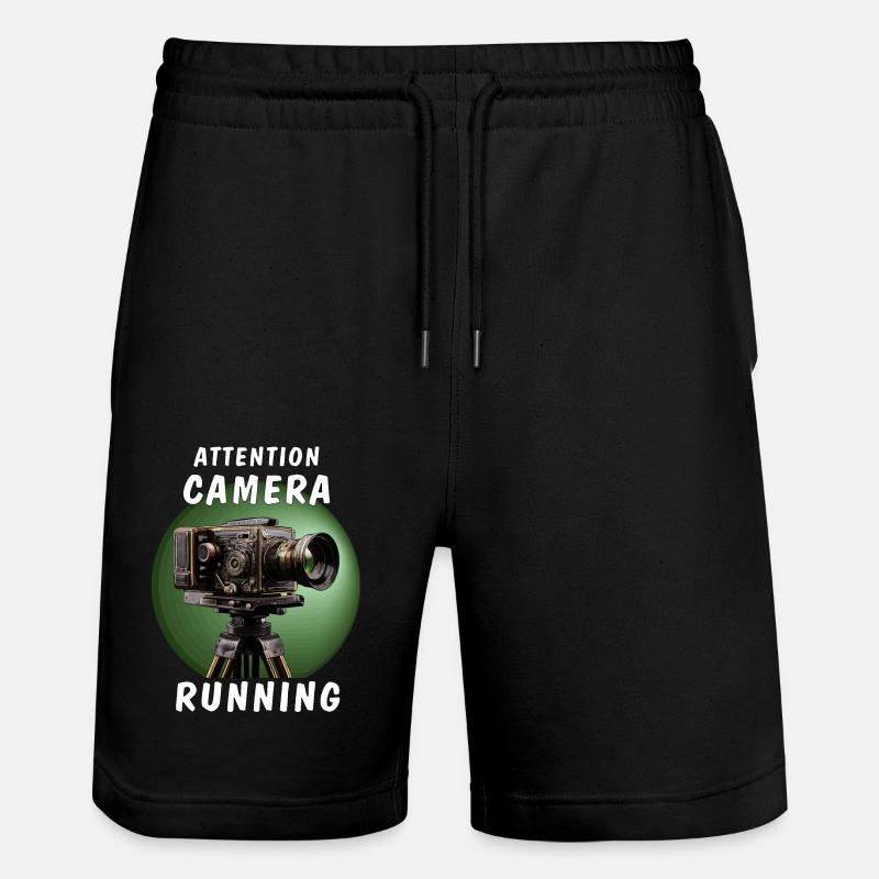 ATTENTION CAMÉRA EN MARCHE - Short de jogging bio TRAINER Stanley/Stella unisexe - noir