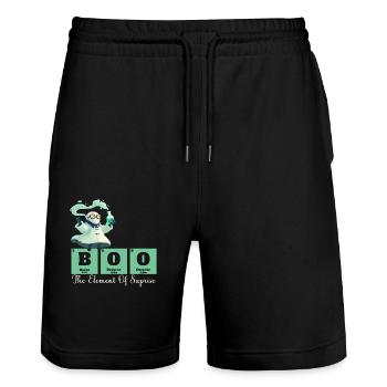 Boo The Element of Surprise Chemistry Ghosts - Stanley/Stella Trainer Unisex Organic Jogging Shorts - black - Front - Nik (191cm) & Marisol (170cm)