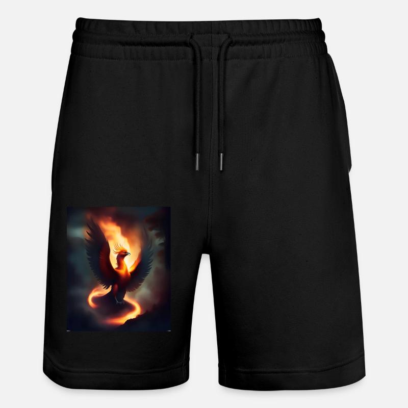 Episches Feuer Phönix - Stanley/Stella Unisex Bio Joggingshorts Trainer - Schwarz