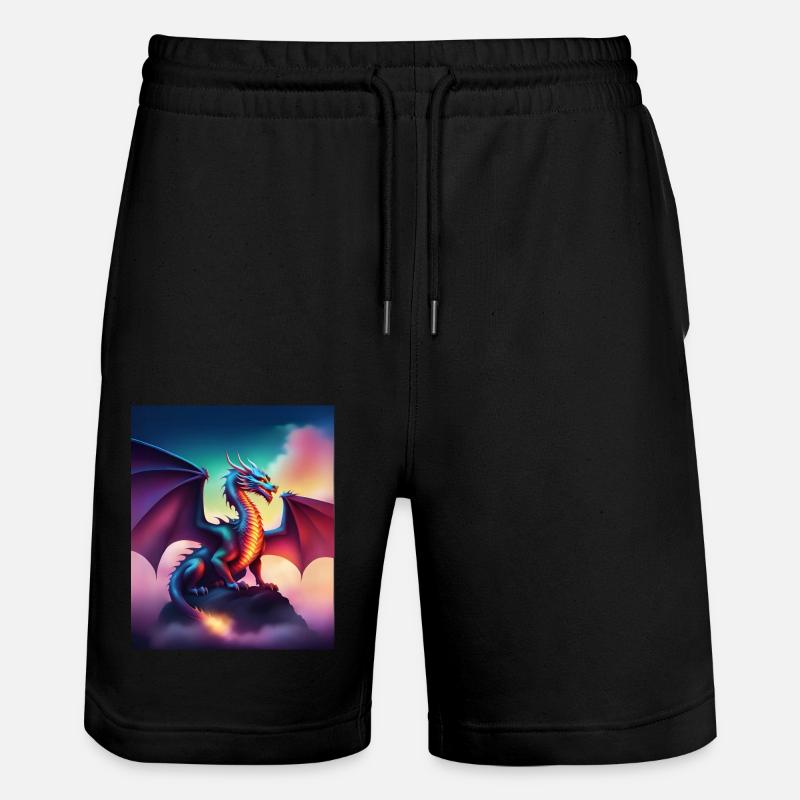 Drache auf einer Klippe - Stanley/Stella Unisex Bio Joggingshorts Trainer  - Schwarz