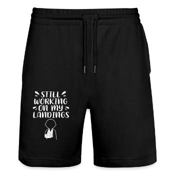 Gebrochener Arm Knochen Knochenbruch - Stanley/Stella Unisex Bio Joggingshorts Trainer  - Schwarz - Vorne - Nik (191cm) & Marisol (170cm)