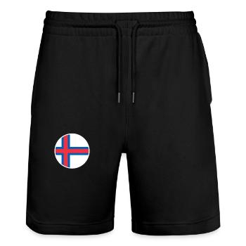 Faroe Islands Faroese flag Faroese - Stanley/Stella Trainer Unisex Organic Jogging Shorts - black - Front - Nik (191cm) & Marisol (170cm)