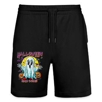 HALLOWEEN EST ARRIVÉ - Short de jogging bio TRAINER Stanley/Stella unisexe - noir - Devant - Nik (191cm) & Marisol (170cm)