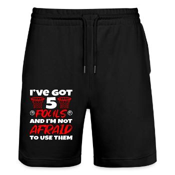 Habe 5 Fouls, die keine Angst davor haben, Basketball zu benutzen - Stanley/Stella Unisex Bio Joggingshorts Trainer  - Schwarz - Vorne - Nik (191cm) & Marisol (170cm)