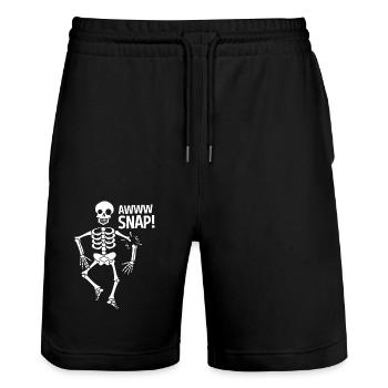 Gebrochener Arm Knochen Knochenbruch - Stanley/Stella Unisex Bio Joggingshorts Trainer  - Schwarz - Vorne - Nik (191cm) & Marisol (170cm)