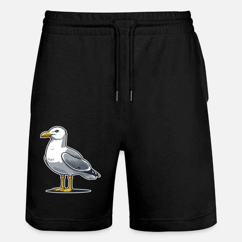 Möwe - Stanley/Stella Unisex Bio Joggingshorts Trainer  - Schwarz