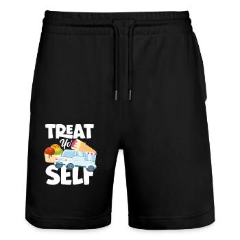 Cream Lover Cream Truck Cream - Stanley/Stella Trainer Unisex Organic Jogging Shorts - black - Front - Nik (191cm) & Marisol (170cm)