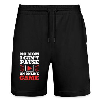 Gamer - Stanley/Stella Unisex Bio Joggingshorts Trainer  - Schwarz - Vorne - Nik (191cm) & Marisol (170cm)