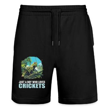 Grillen Grille - Stanley/Stella Unisex Bio Joggingshorts Trainer  - Schwarz - Vorne - Nik (191cm) & Marisol (170cm)