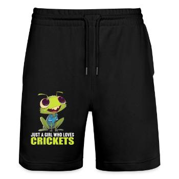 Grillen Grille - Stanley/Stella Unisex Bio Joggingshorts Trainer  - Schwarz - Vorne - Nik (191cm) & Marisol (170cm)