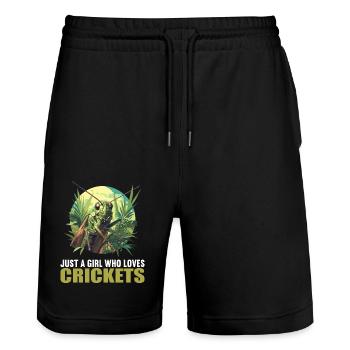 Grillen Grille - Stanley/Stella Unisex Bio Joggingshorts Trainer  - Schwarz - Vorne - Nik (191cm) & Marisol (170cm)