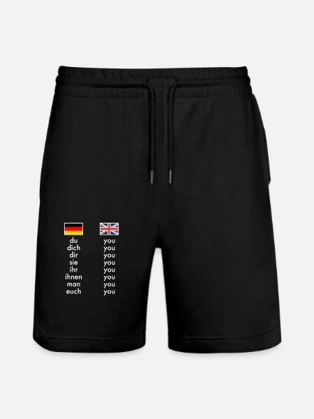 Engelsk Tysk Grammatik Læring Sjove lærere - Stanley/Stella Trainer økologiske unisex joggingshorts - sort