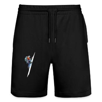 Extrem-Eiskletterer-Abenteuer Extreme Climber - Stanley/Stella Unisex Bio Joggingshorts Trainer  - Schwarz - Vorne - Nik (191cm) & Marisol (170cm)