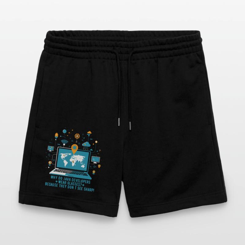 Why do Java developers wear glasses? Because they Stanley/Stella Trainer Unisex Organic Jogging Shorts