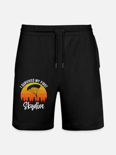 Skydiving Skydive Skydiver - Stanley/Stella Trainer Unisex Organic Jogging Shorts - black