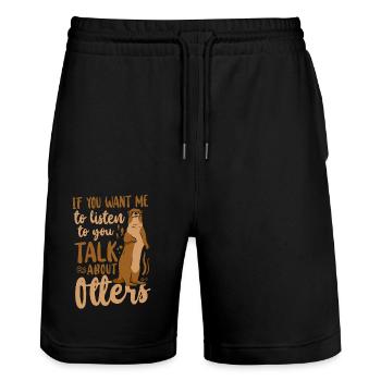 Otter If You Want Me To Listen To - Stanley/Stella Unisex Bio Joggingshorts Trainer  - Schwarz - Vorne - Nik (191cm) & Marisol (170cm)