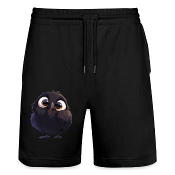 Corbeaux Corbeaux - Short de jogging bio TRAINER Stanley/Stella unisexe - noir - Devant - Nik (191cm) & Marisol (170cm)