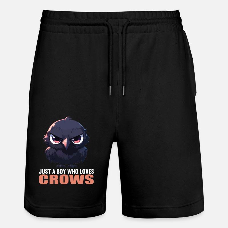 Krähen Krähe - Stanley/Stella Unisex Bio Joggingshorts Trainer  - Schwarz