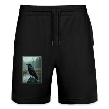 Corbeaux Corbeaux - Short de jogging bio TRAINER Stanley/Stella unisexe - noir - Devant - Nik (191cm) & Marisol (170cm)