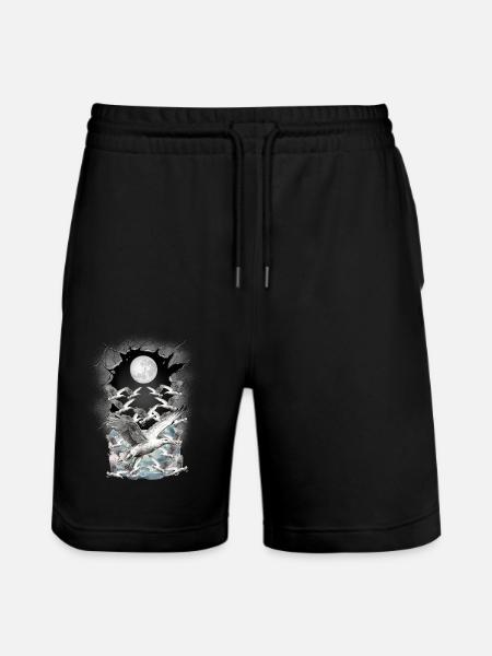 maritim Möwe Möwen - Stanley/Stella Unisex Bio Joggingshorts Trainer  - Schwarz