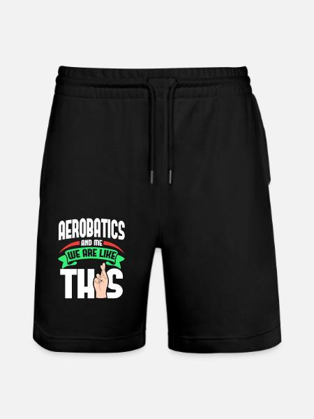 Aerobatics Me Are Like - Stanley/Stella Trainer Unisex Organic Jogging Shorts - black