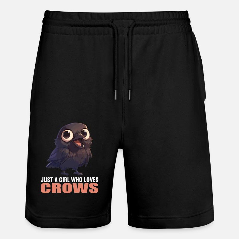 Krähen Krähe - Stanley/Stella Unisex Bio Joggingshorts Trainer  - Schwarz