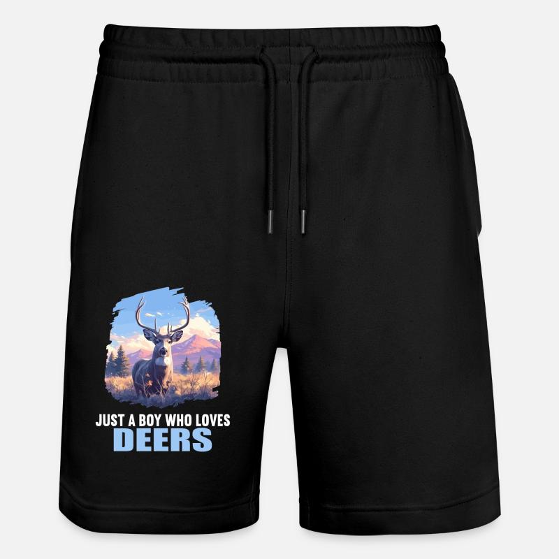 Deer Deer - Stanley/Stella Trainer Unisex Organic Jogging Shorts - black