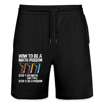 Mathematics - Stanley/Stella Trainer Unisex Organic Jogging Shorts - black - Front - Nik (191cm) & Marisol (170cm)