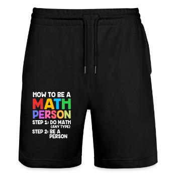 Mathematik - Stanley/Stella Unisex Bio Joggingshorts Trainer  - Schwarz - Vorne - Nik (191cm) & Marisol (170cm)