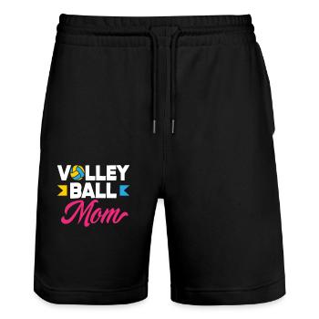 Volleyball Mama Stolz Und Leidenschaft - Stanley/Stella Unisex Bio Joggingshorts Trainer  - Schwarz - Vorne - Nik (191cm) & Marisol (170cm)
