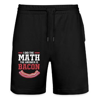 Mathematics - Stanley/Stella Trainer Unisex Organic Jogging Shorts - black - Front - Nik (191cm) & Marisol (170cm)